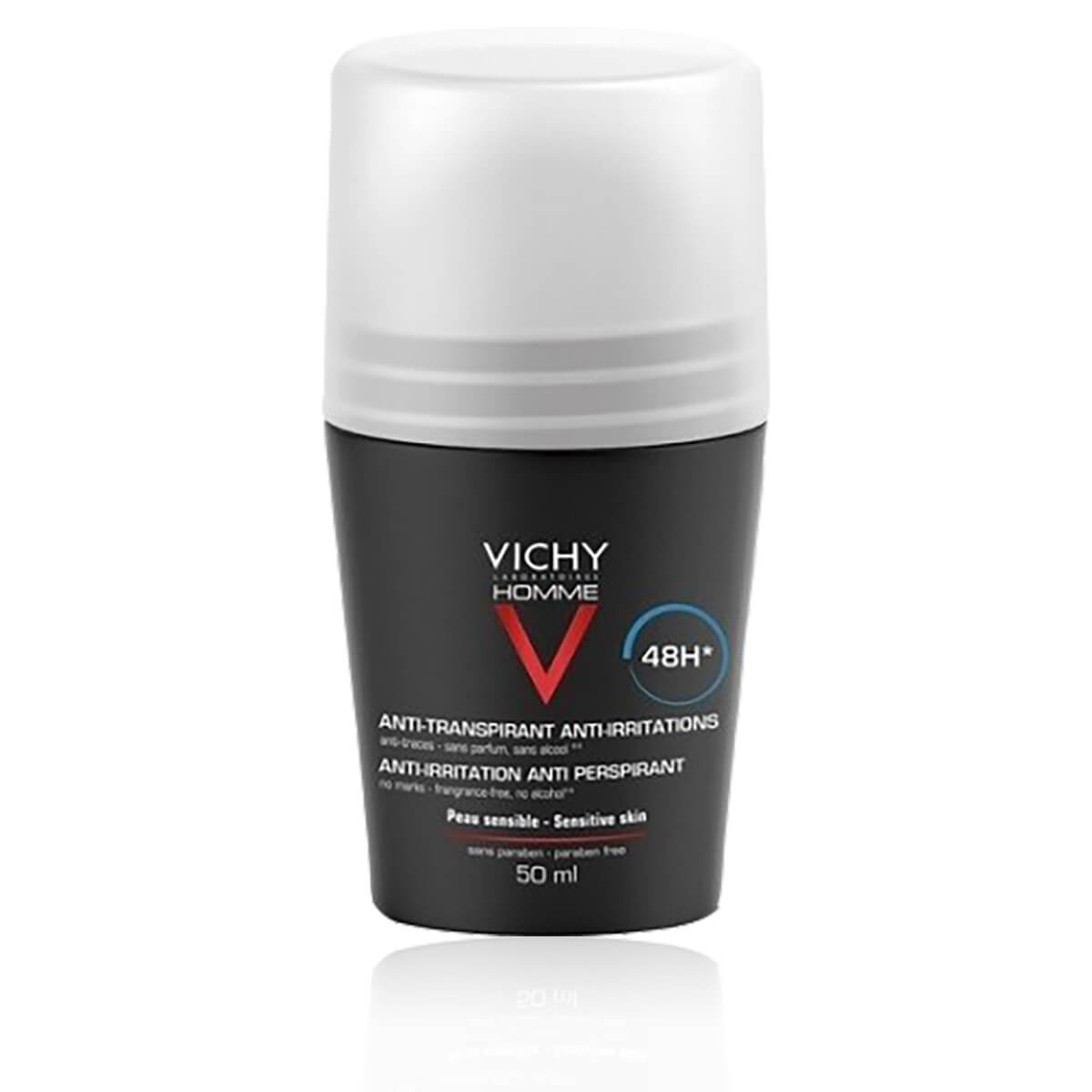 Vichy Homme Deodorante Anti-Traspirante 48H Roll-On Pelle Sensibile