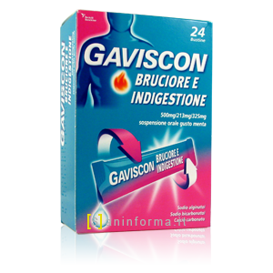 Gaviscon Bruciore e Indigestione 500mg/213mg/325mg Sospensione Orale Gusto Menta