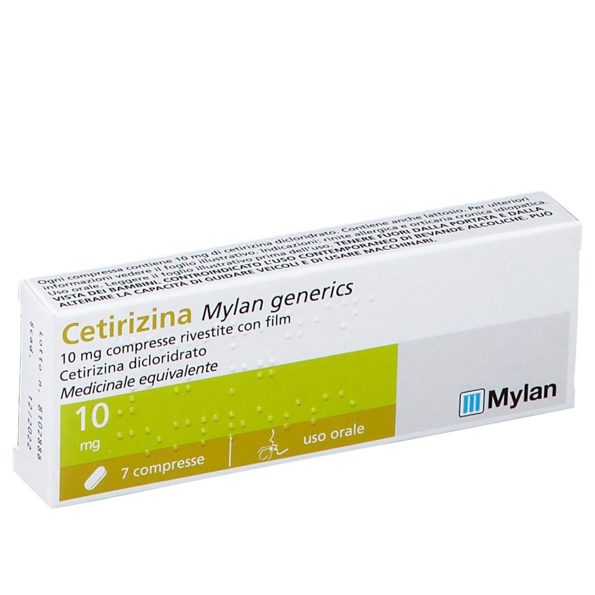 Cetirizina Mylan Generics 10 mg 7 Compresse
