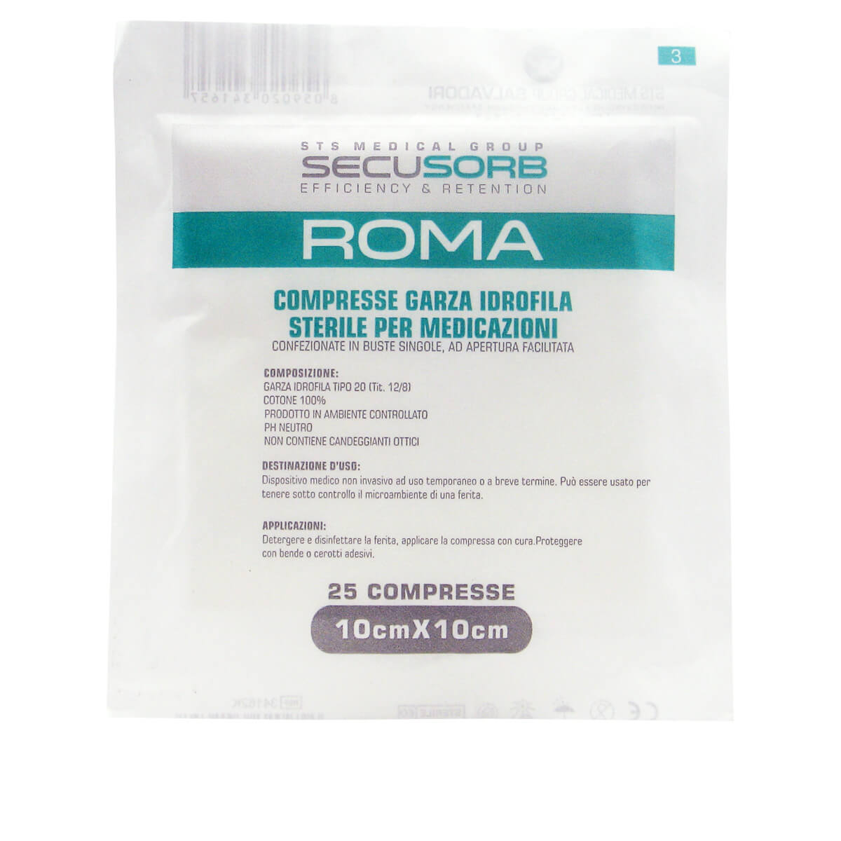 Garza Roma 12/8 Sterile 10X10 cm