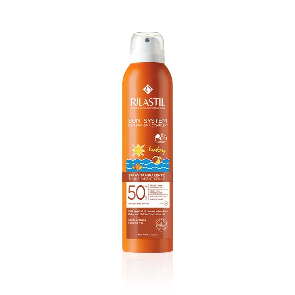 Rilastil Sun System Baby Spray Trasparente Pelle Bagnata SPF 50+
