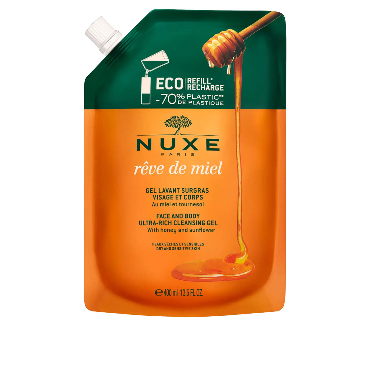 Nuxe Reve de Miel Ricarica Gel Lavante Surgrassante Viso E Corpo 400 ML