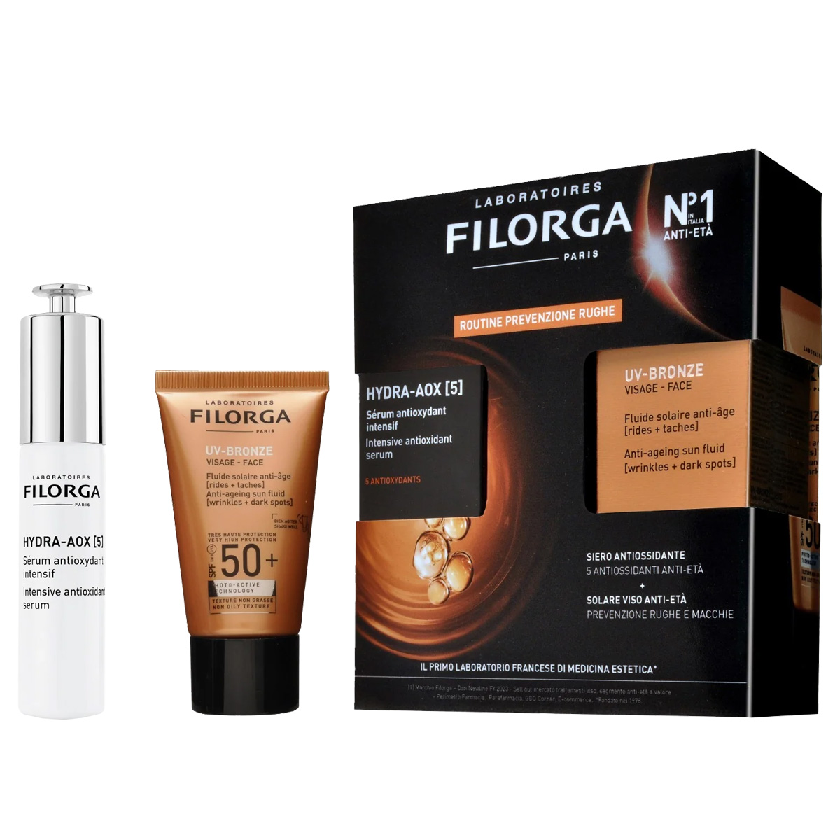 Filorga Routine Prevenzione Rughe Hydra-Aox Serum + UV-Bronze Face