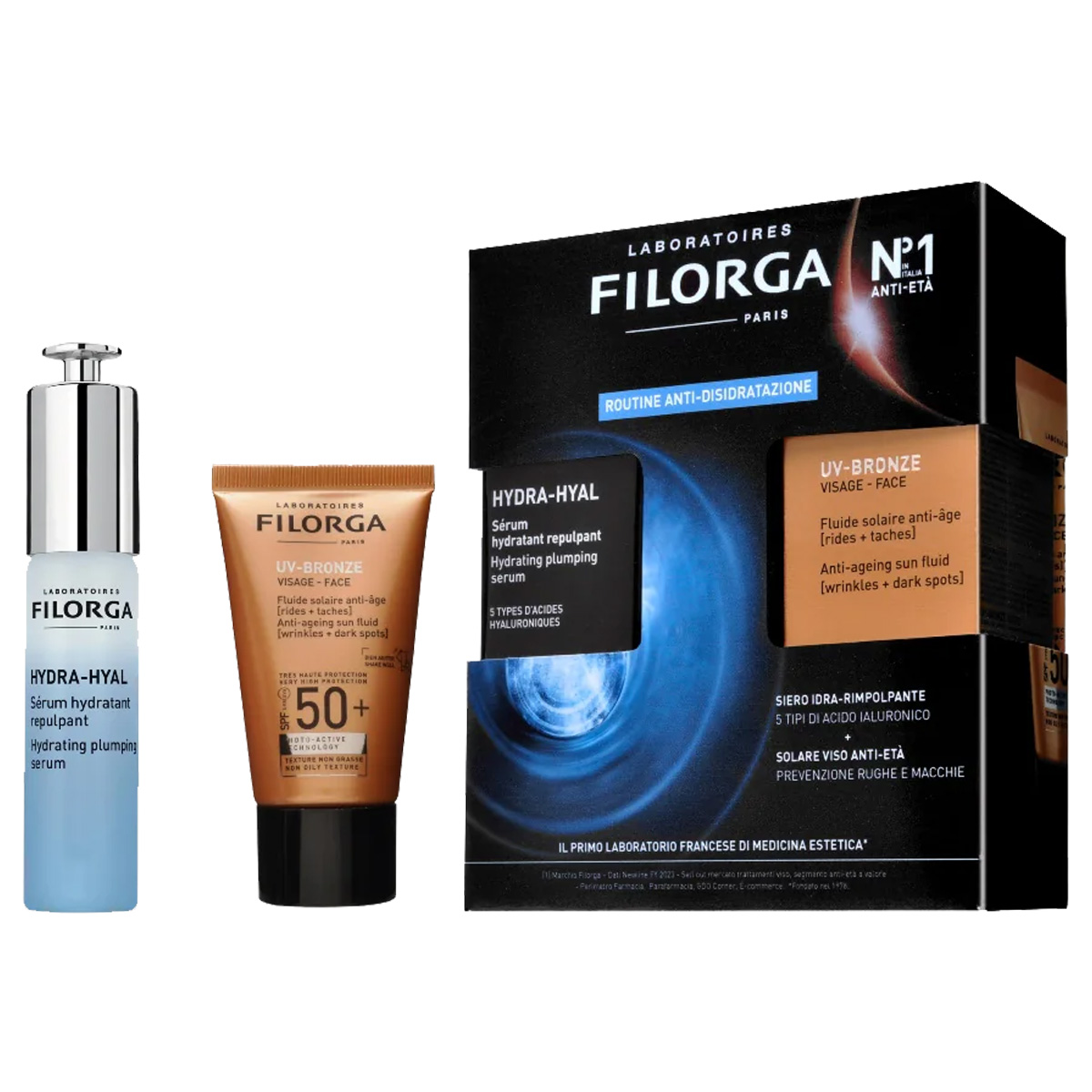 Filorga Routine Anti-disidratazione Hydra-Hyal Serum + UV-Bronze Face