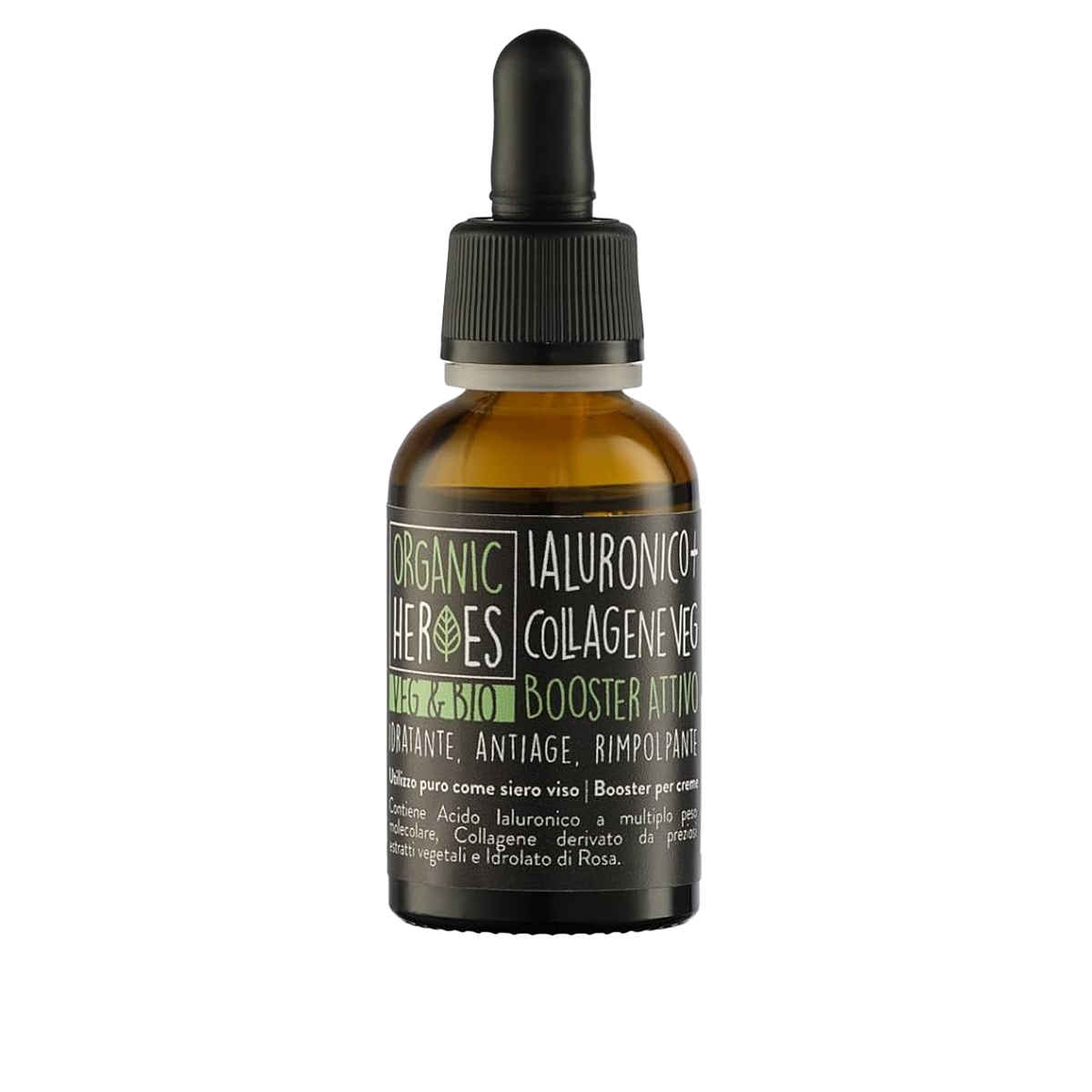 Organic Heroes Ialuronico + Collagene Veg Siero Viso Idratante Antiage Rimpolpante