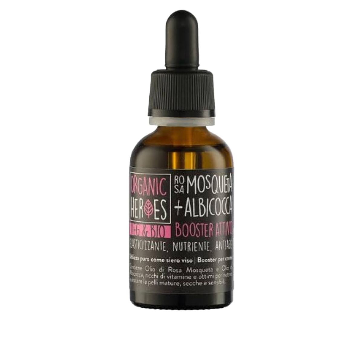 Organic Heroes Rosa Mosqueta + Albicocca Siero Viso Elasticizzante Nutriente Antiage