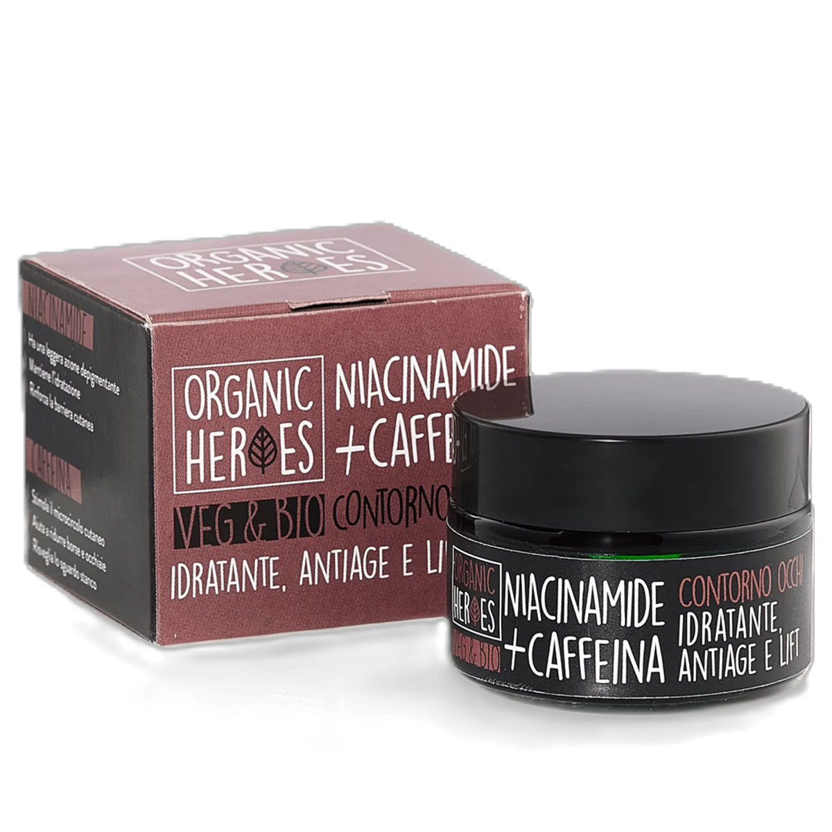Organic Heroes Niacinamide + Caffeina Crema Contorno Occhi Idratante Antiage Liftante