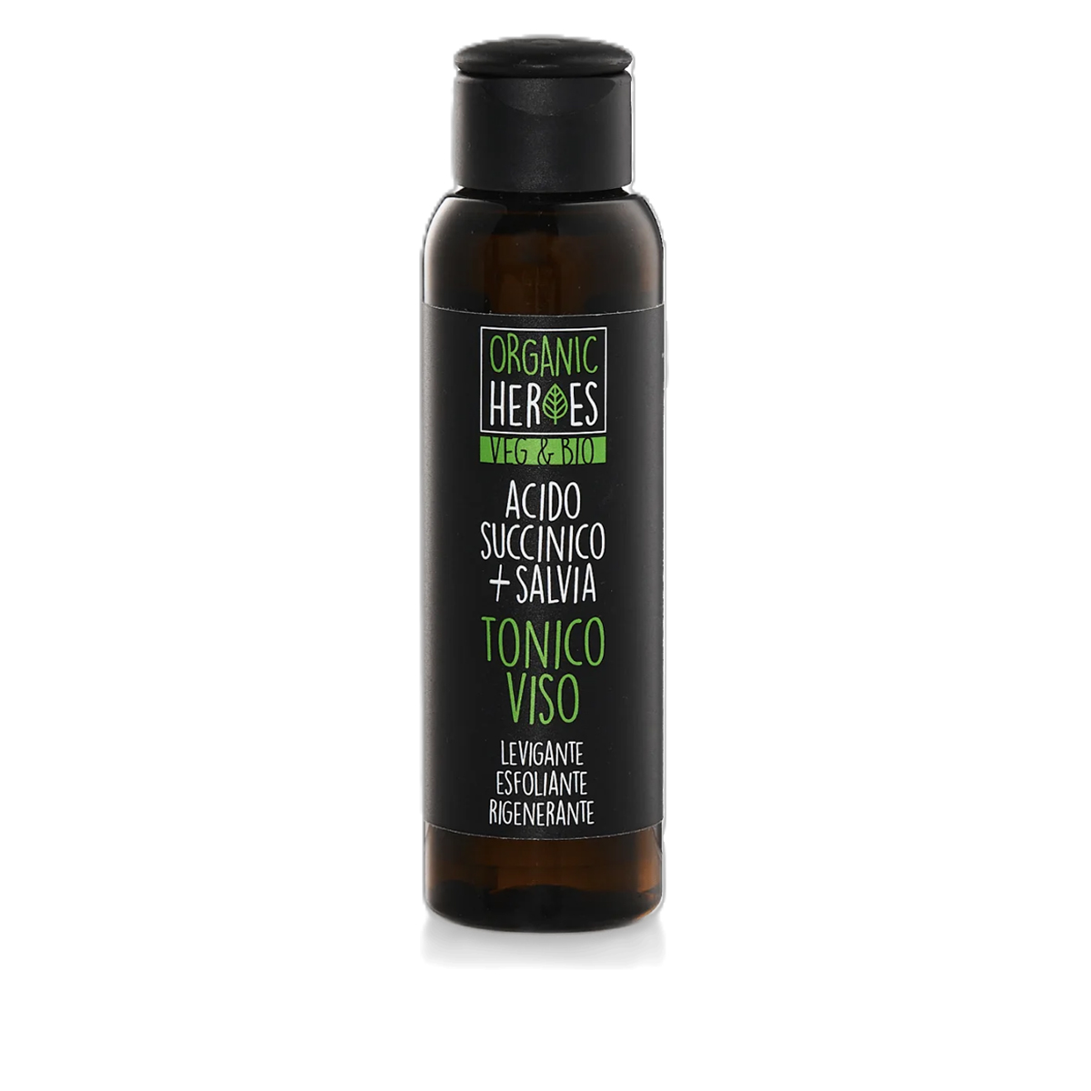 Organic Heroes Acido Succinico + Salvia Tonico Viso Levigante Esfoliante Rigenerante