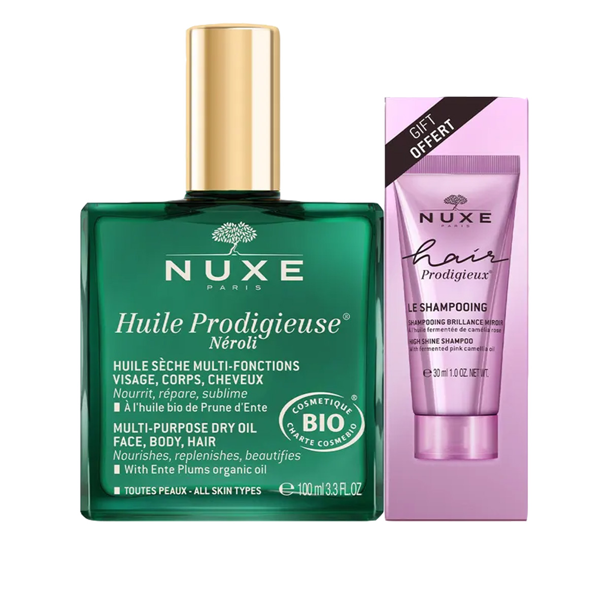 Nuxe Duo Huile Prodigieuse Neroli + Hair Shampoo Illuminante