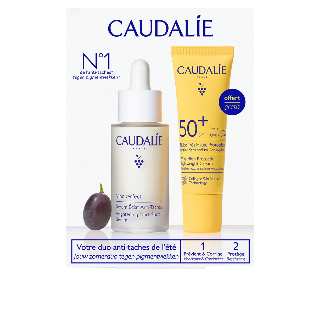 Vinoperfect Siero schiarente anti-macchie + Vinosun Fluido protezione molto alta SPF50+ (in omaggio)