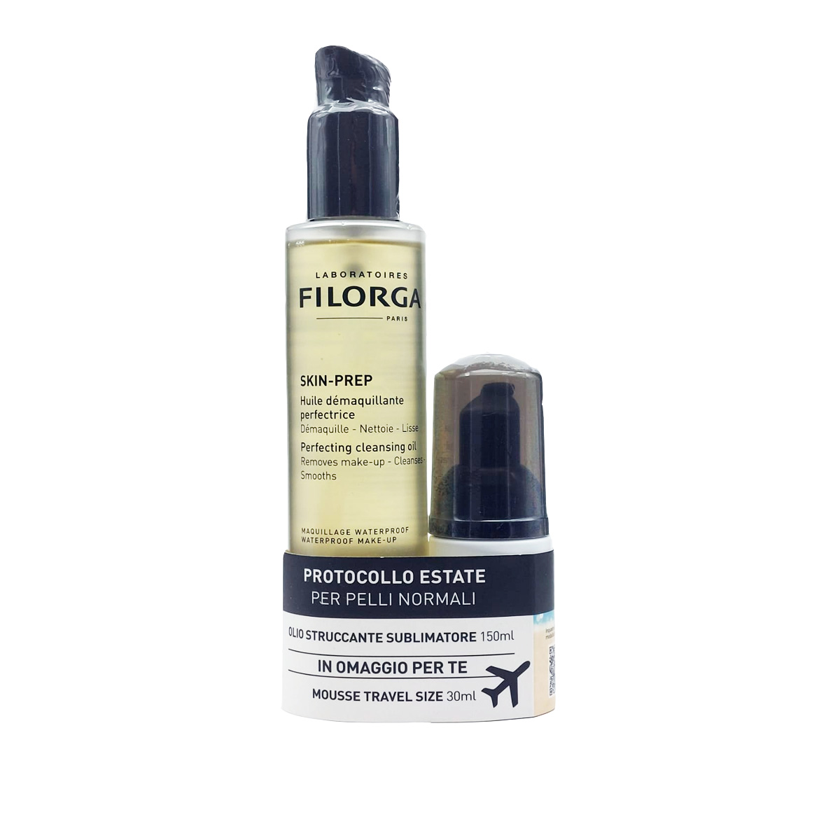 Skin-Prep Protocollo Estate Olio Struccante + Mousse Detergente Travel Size