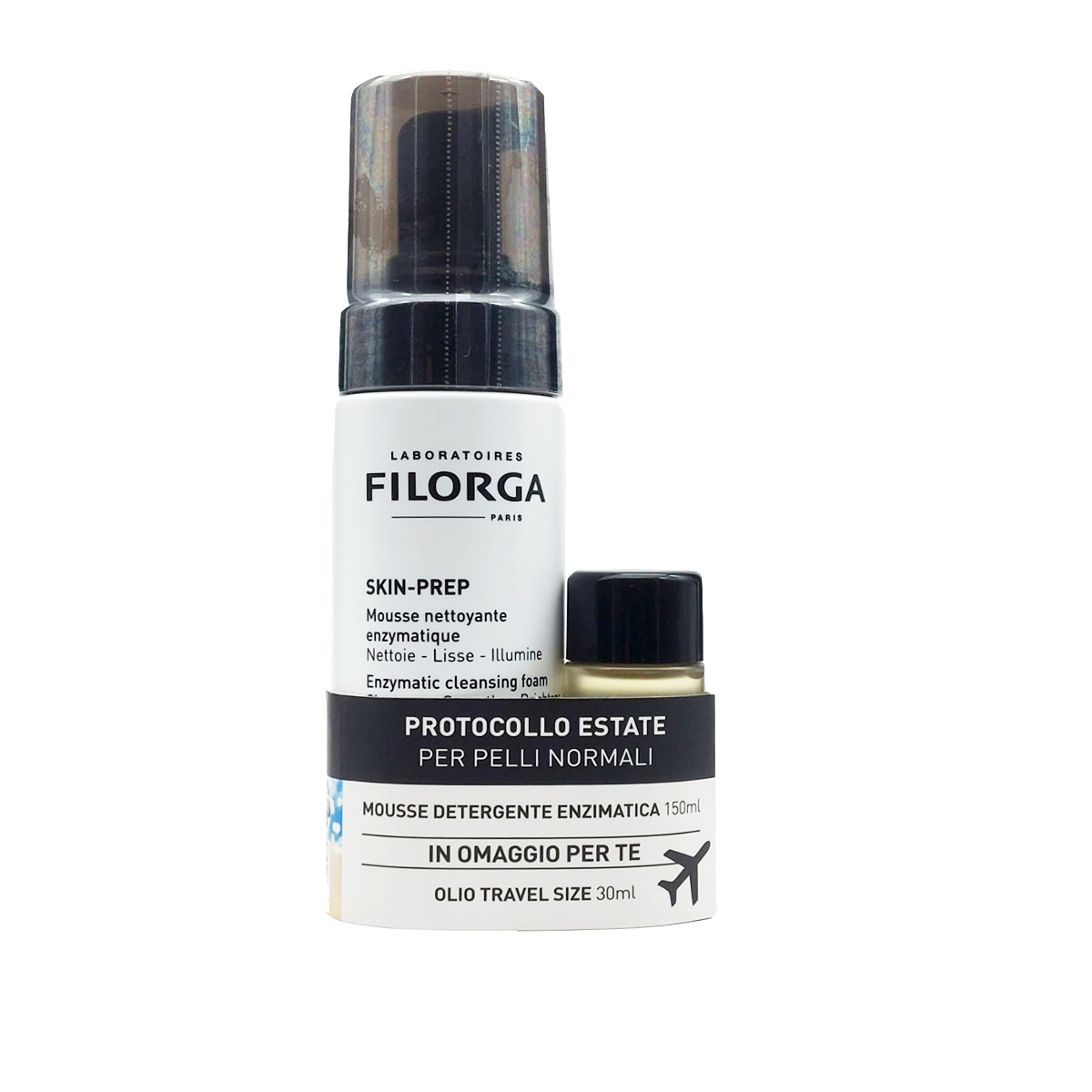 Skin-Prep Protocollo Estate Mousse Detergente + Olio Struccante Travel Size