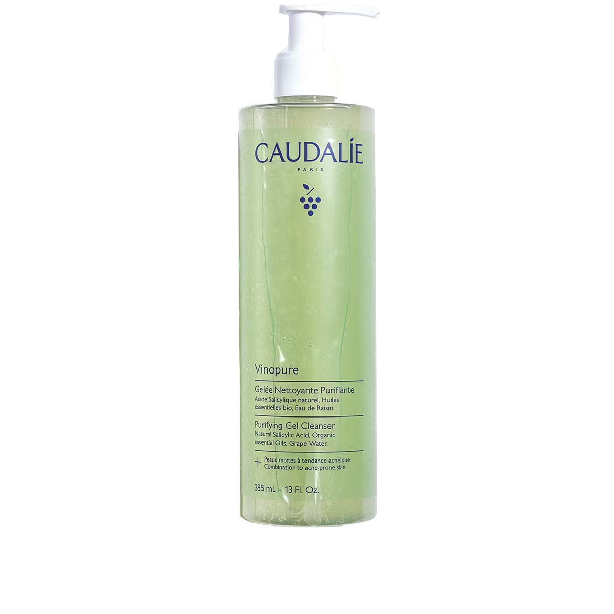 Caudalie Vinopure Gel Detergente Purificante all'Acido Salicilico 385 Ml