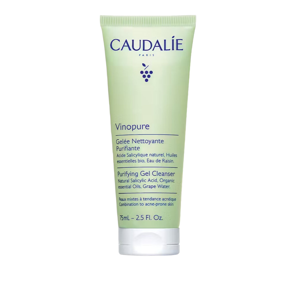 Caudalie Vinopure Gel Detergente Purificante all'Acido Salicilico 75 Ml
