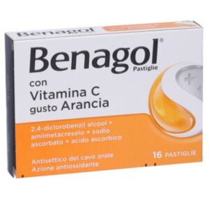 016242238 Benagol Gusto Arancia con Vitamina C 24 Pastiglie