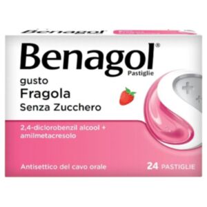 016242137 Benagol Pastiglie Gusto Fragola Senza Zucchero 24 Pastiglie