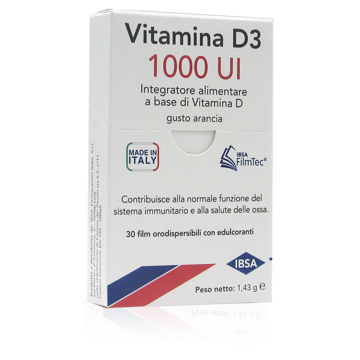 Vitamina D3 1000 UI Integratore Alimentare a Base di Vitamina D Gusto Arancia