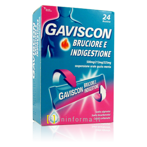 Gaviscon Bruciore e Indigestione 500mg/213mg/325mg Sospensione Orale Gusto Menta
