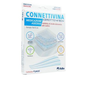 978869865 Connettivina Cerotto Hi Tech Medicazioni Adesive 10x10 CM 4 pezzi