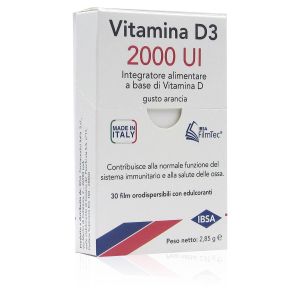 Vitamina D3 2000 UI Integratore Alimentare a Base di Vitamina D Gusto Arancia 980801284