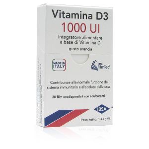 Vitamina D3 1000 UI Integratore Alimentare a Base di Vitamina D gusto Arancia 980801144