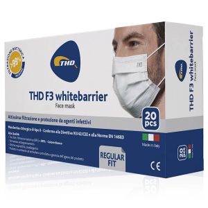 Thd Face Mask F3 Whitebarrier Mascherine 3 Strati 20 Pezzi Colore Bianco Made In Italy