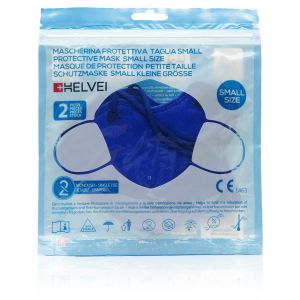 Helvei Mascherine Protettive Small Size Blu 2 Pezzi